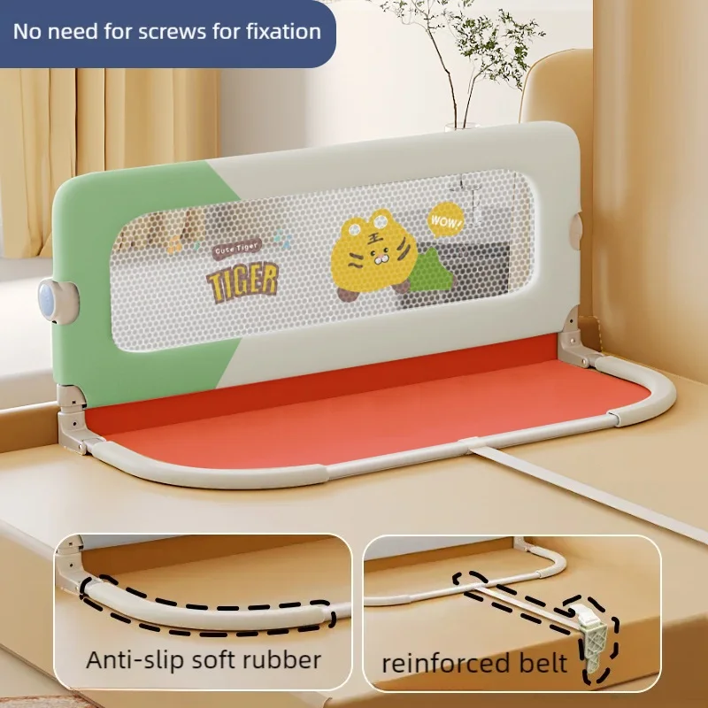 Invisible Collapsible Baby Bed Rail Guardrail Safety U-Shaped Reinforced Base Railings for Kids Unilateral Anti Fall Bed Fence