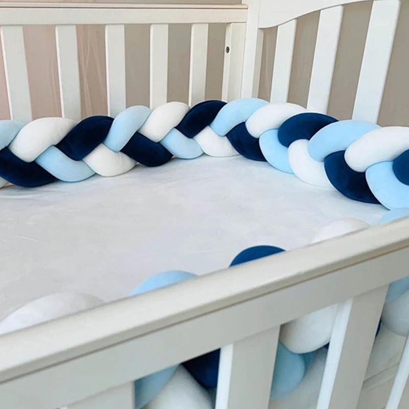 2M Baby Bumper Crib Cot Protector Infant Baby Bedding Set Braid Knot Pillow Cushion for Infant