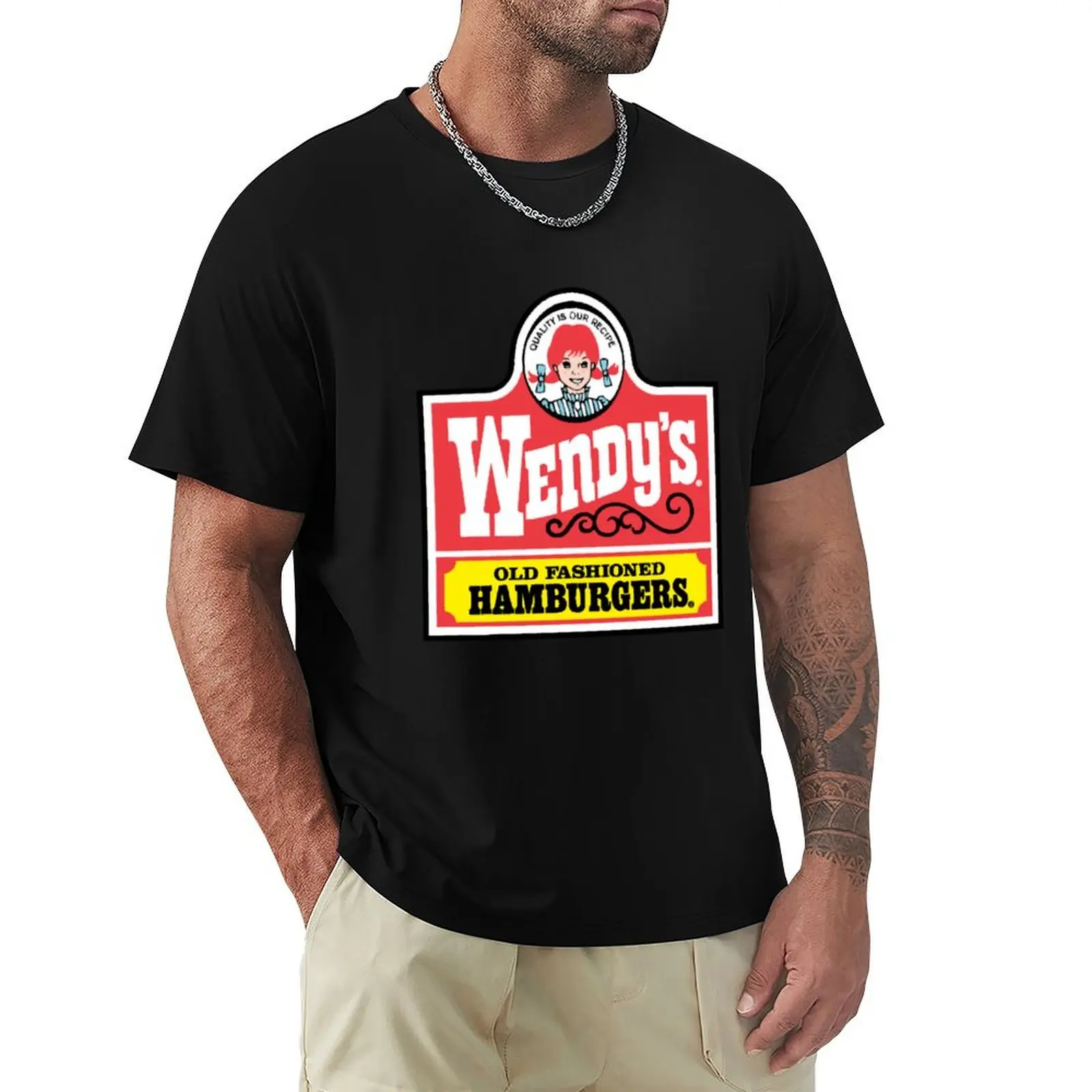 

Wendy's retro old Fashioned Hamburgers T-Shirt Luxury man croswit shirt man cotton man t-shirts T-shirts for men cotton