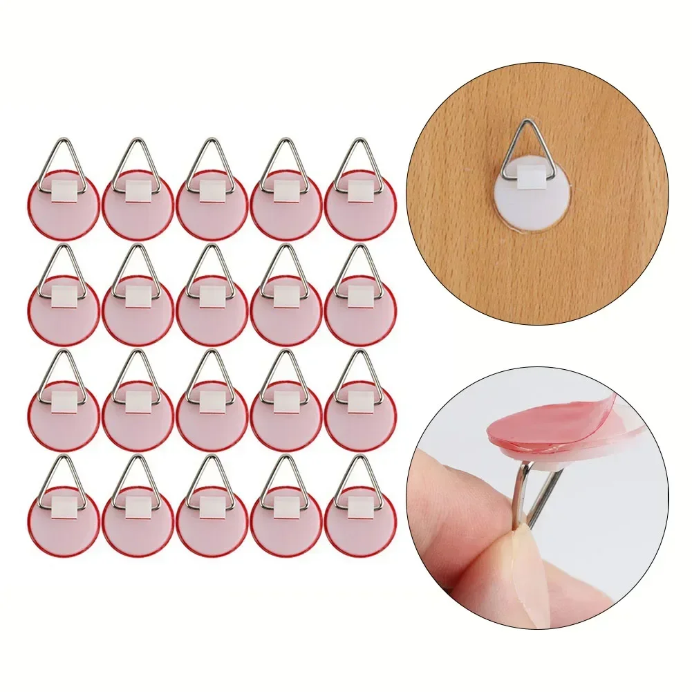 20x Disc Plate Hangers Picture Hanging Self Adhesive Stick On Invisible Hooks Hangers Home Organization