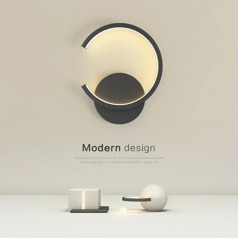 Modern LED Wall Lamp Nordic Black White Golden Wall Lighting For Living Bedroom  Aisle Home Decor Fixtures Indoor Wall Lamps