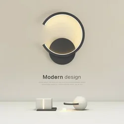 Lâmpada de parede LED nórdica moderna, preto, branco, dourado, iluminação para viver, quarto, corredor, luminárias para decoração doméstica