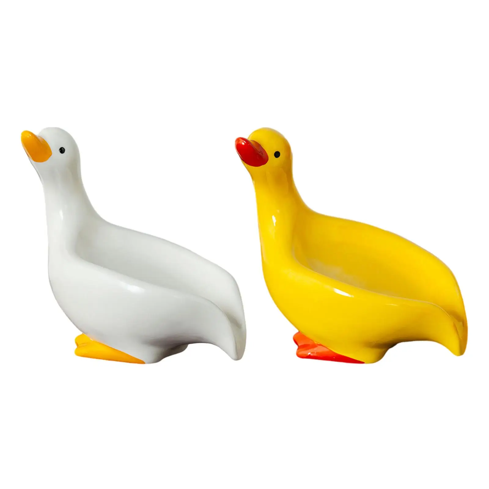 Ceramics Soap Dish Vivid Duck Shape Soap Container Keeps Soap Dry Drainage Tray for Shower Bathroom Kitchen Toilet Decoration