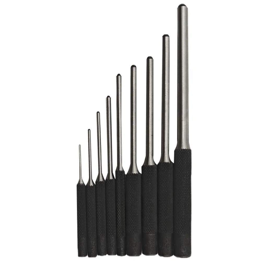 Jeu de 9 poinçons à rouleaux en acier haute dureté avec étui de transport, outils à main professionnels à extrémité creuse, outils de ciseaux pour charpentiers