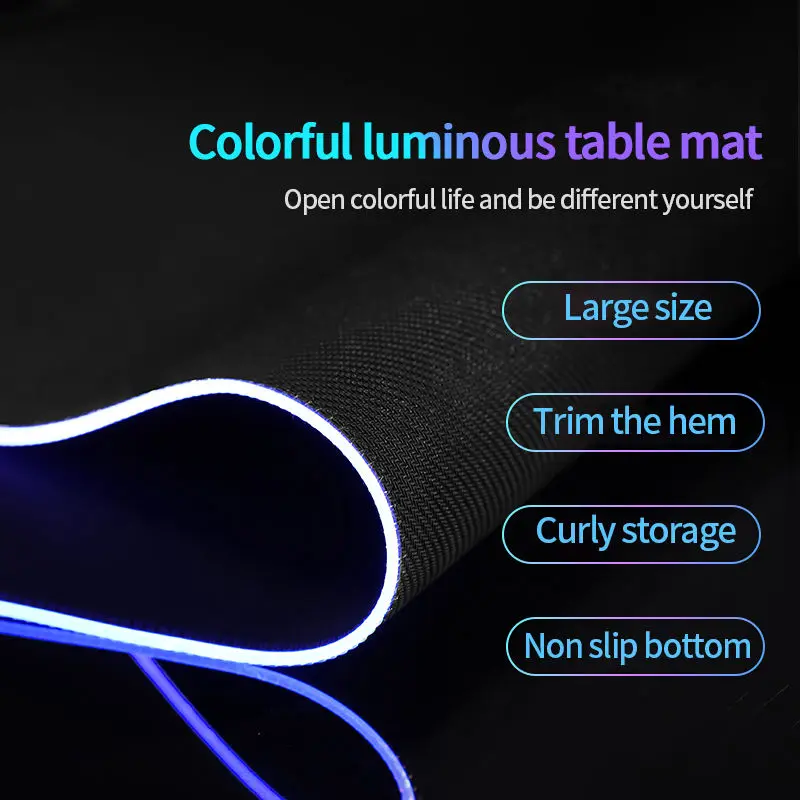 Hayase Yuuka Blue Archive Mouse Pad Gamer Rgb Desk Mat Back Light Led Mousepad Setup Gaming Accessories Deskmat Big Mousepad