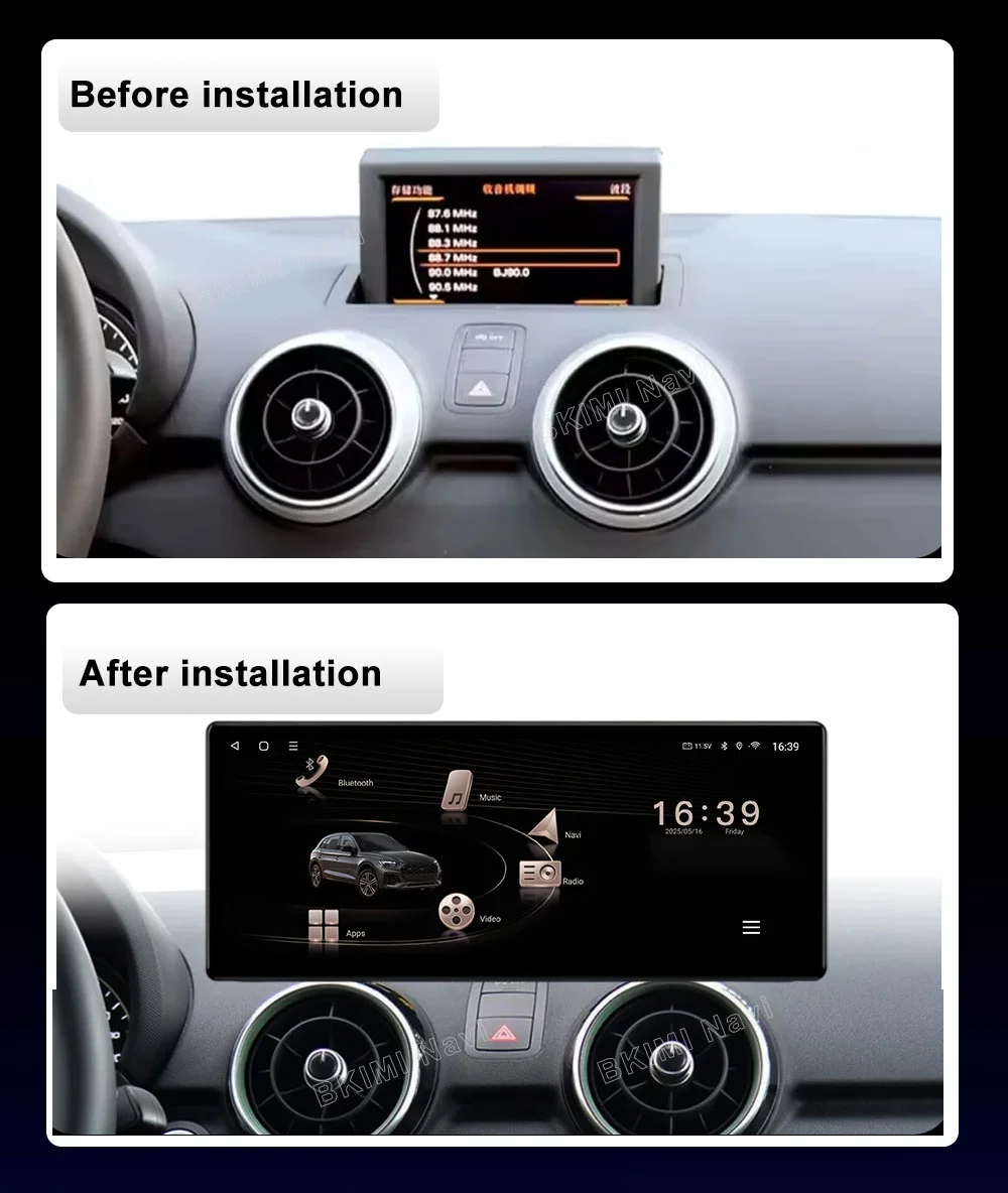 For Audi A1 2013 2014 - 2018 Android 15 GPS Navi Autoradio DSP Stereo Car Video Multimedia Radio Player 4G Carplay HD Screen