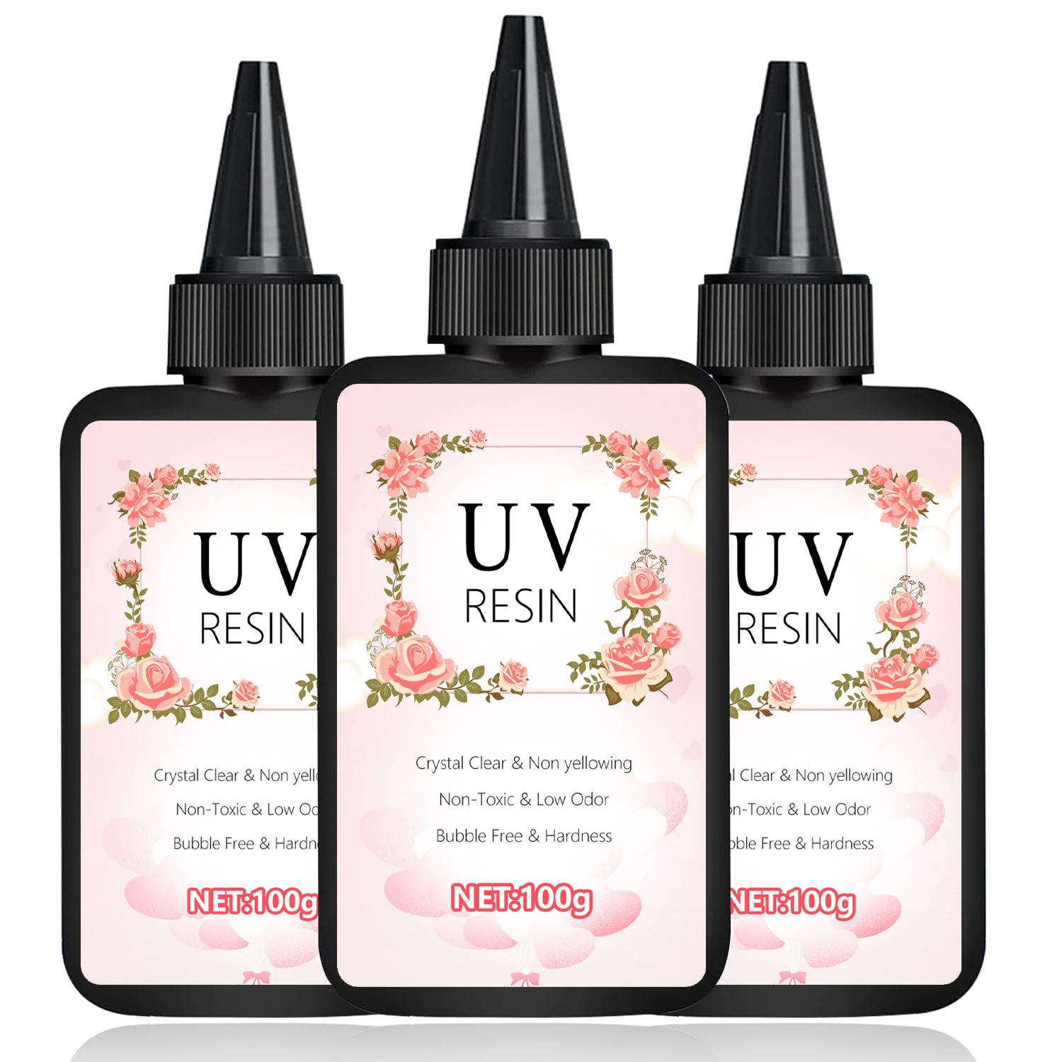 Colle en résine UV dure à séchage rapide, liquide clair, durcissement aux ultraviolets, résine époxy, colle UV pour bricolage, artisanat, outils de fabrication de bijoux faits à la main