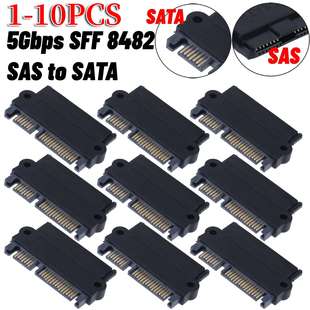 SFF 8482 SAS zu SATA 180-Grad-Winkel-Adapter-Konverter, unterstützt SATA 3 SAS-Festplatte zu Motherboard, SATA-Adapter, PC-Zubehör