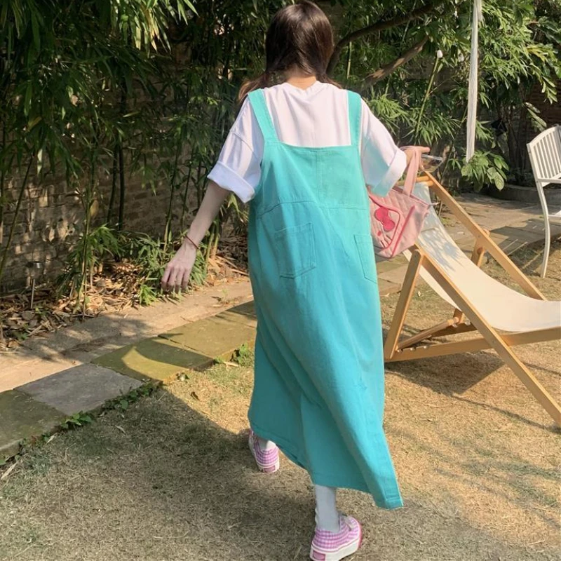 Robes en jean femmes sans manches Simple tout-match pur Style coréen étudiants décontracté quotidien Streetwear rétro été ample populaire