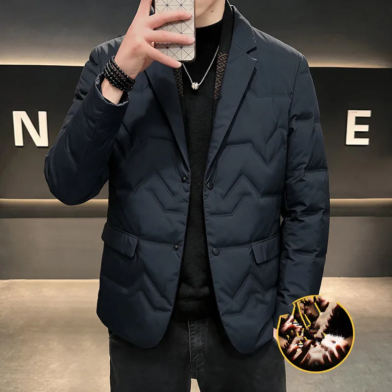 High-Quality Fashionable Lightweight down Single-Breasted Jacket 50% White Duck down Casual Blazer Outerwear for Cold Weather