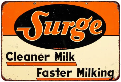 Surge cleaner milk faster miling Vintage Look Reproduction metal sign