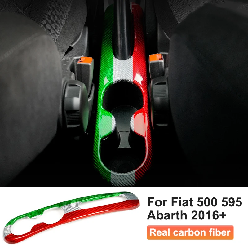 

Для Fiat 500 595 Abarth 2016 + автомобильная крышка панели переключения передач, декоративная наклейка из настоящего углеродного волокна, аксессуары для модификации интерьера