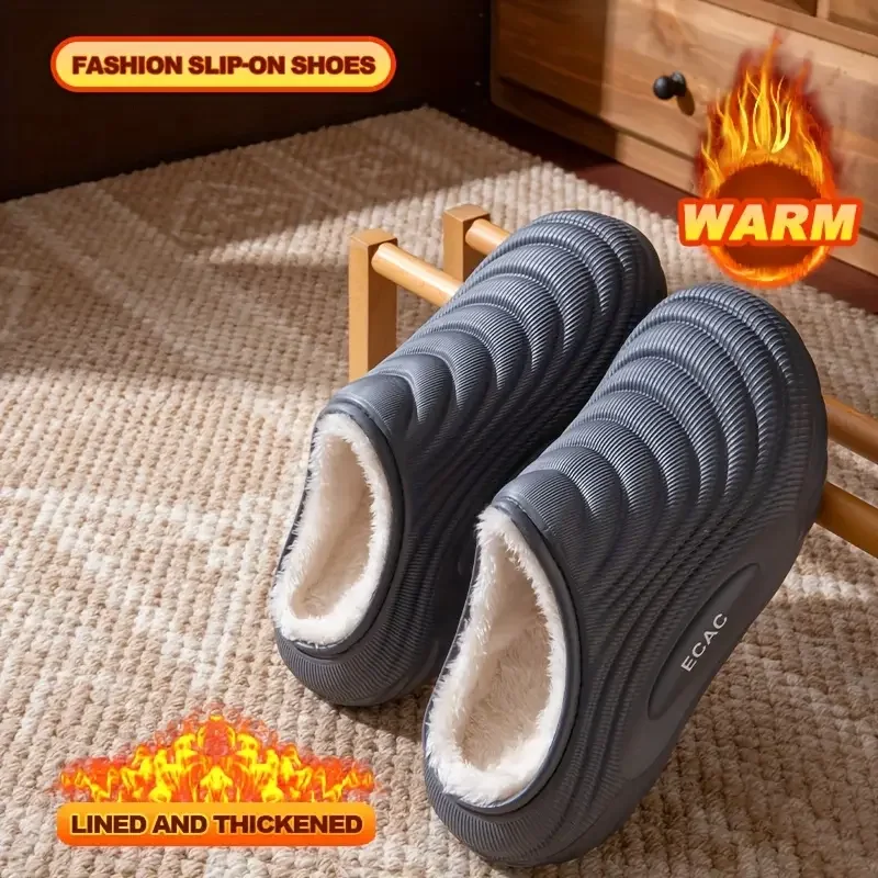 الشتاء الرجال النساء النعال داخلي الجلود منزل مقاوم للماء المنزل الدافئ نِعال من الفراء زوجين أحذية أفخم حجم في الهواء الطلق أحذية عدم الانزلاق