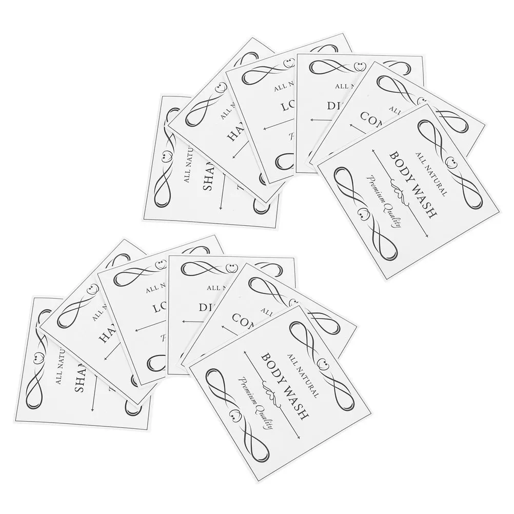 12Pcs Waterproof Soap Dispenser Labels Self-Adhesive Stickers for Hand Soap Lotion Shower Bottles Bathroom Storage