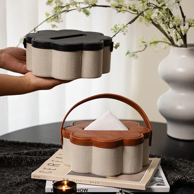 

Creative Luxury Tissue Boxes Flower Modelling Household Living Room Desktop Ornament Modern Nordic Kitchen Room Decorations