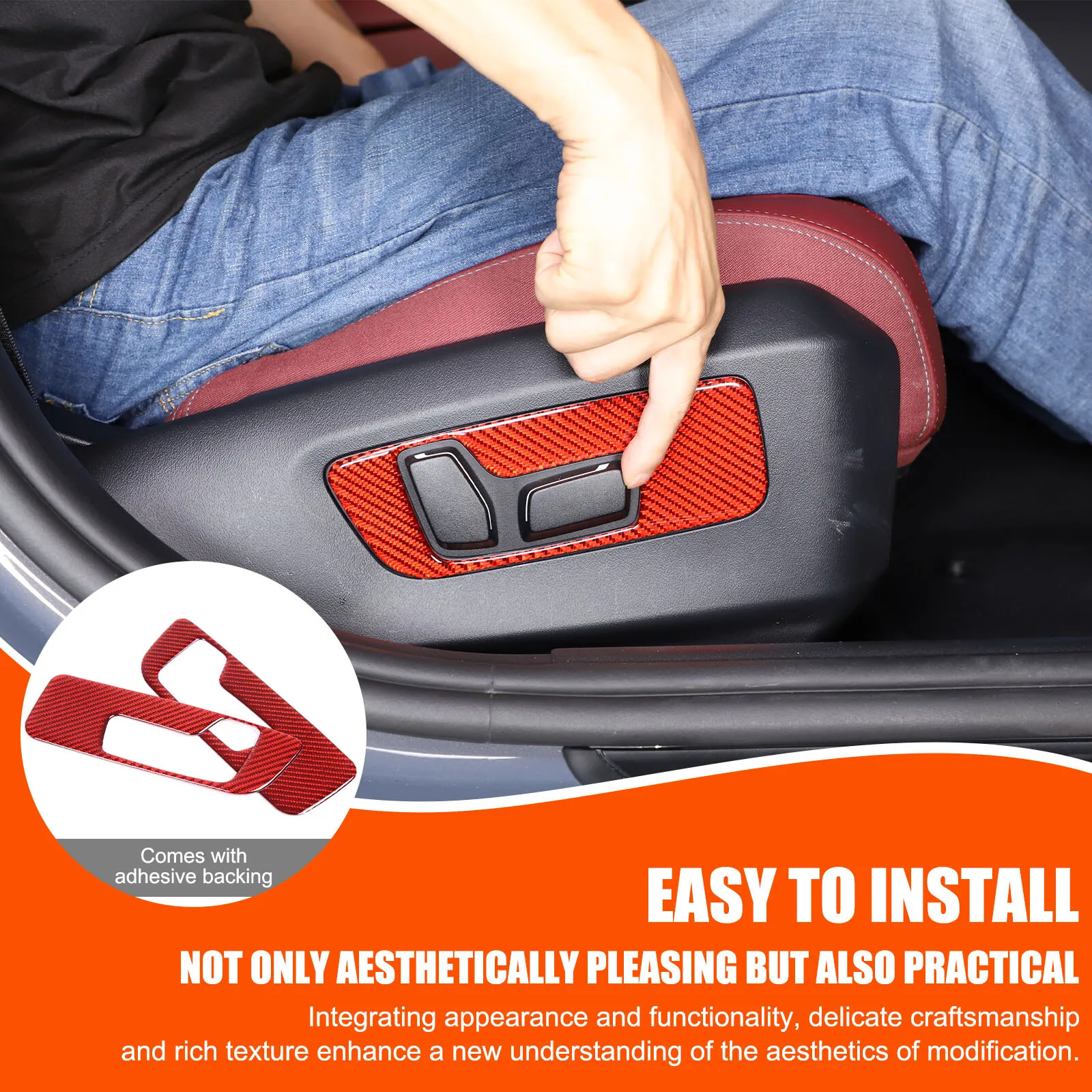 

For BMW 5 Series i5 G60 G68 2024-2026 Carbon Fiber Seat Adjustment Button Switch Panel Trim Car Accessories Decoration Sticker