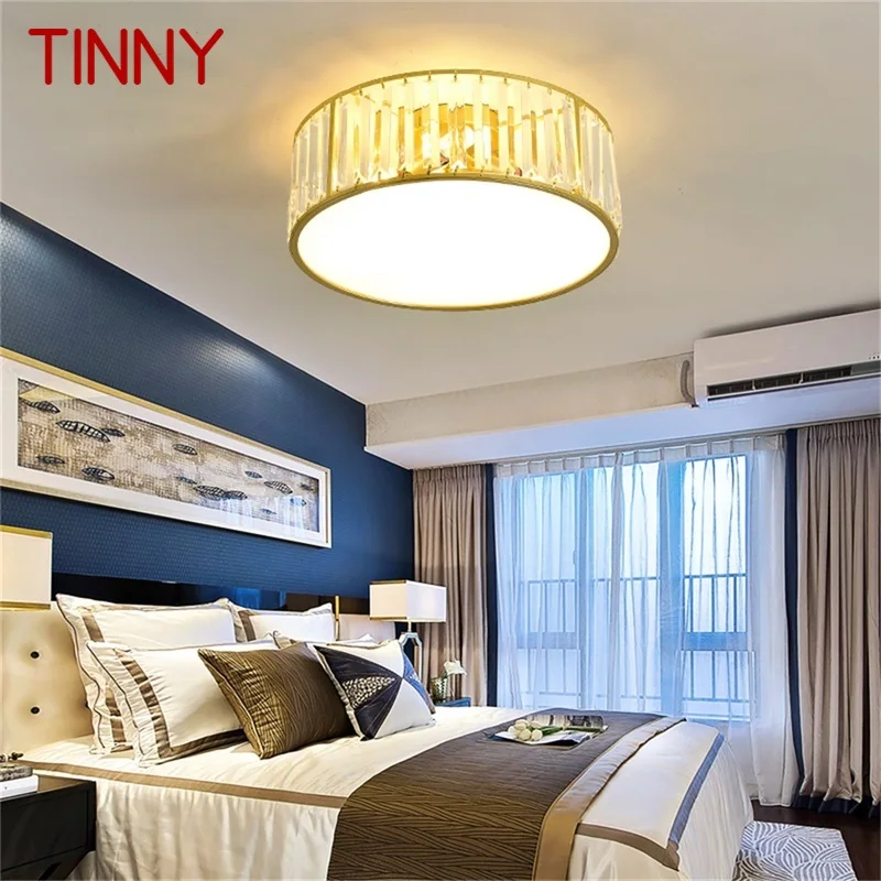 

Crystal Ceiling Lighting Postmodern Luxury LED Lamp Fixtures Home For Bedroom Decoration