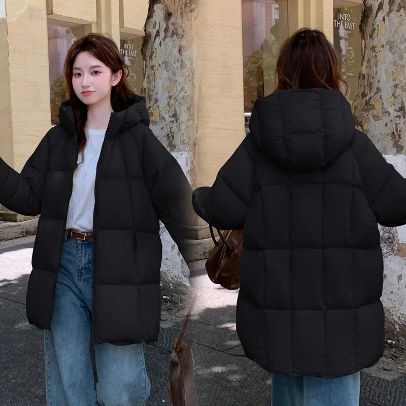 

Long Warm Cotton Padded Jacket Ladies 2026 Winter New Clouds Puff Down Cotton-padded Coat Women Parkas Hooded Outcoat Bread Tops