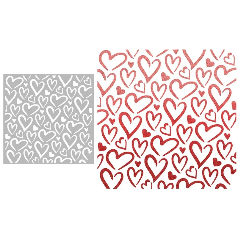 

1PC Hollow Hearts Plastic Stencil For Valentine's Day Cards DIY Scrapbooking Supplies Embossing Stencils For Decor