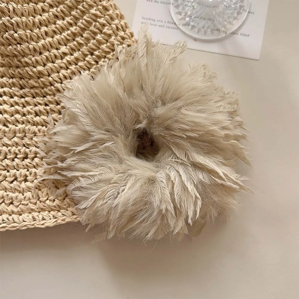 1 Stück elegante Haarband mit Federn und Pompons für Herbst/Winter, hochwertiges, vielseitiges Haaraccessoire für Pferdeschwänze und Dutt, geeignet für Partys – Detail 12