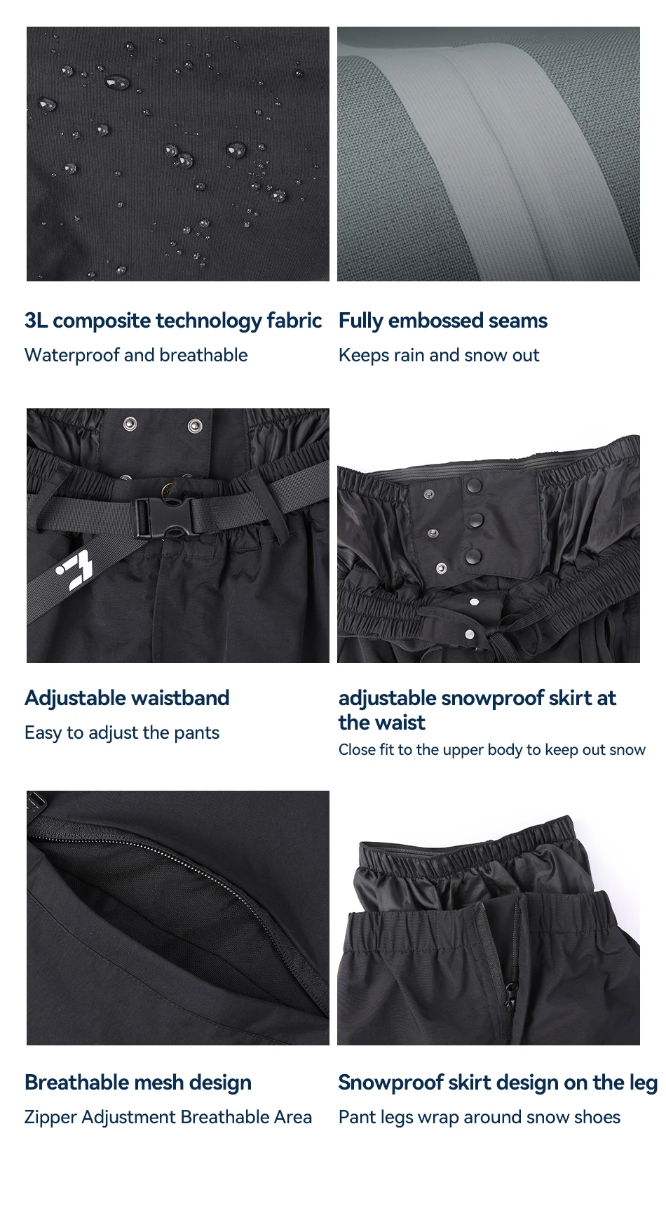 COPOZZ Marke Winter 3L Männliche Ski Hosen Outdoor Sport Durchlässige Winddicht Wasserdichte Weibliche Schnee Hose Warme Ski Snowboard Hose – Detail 8