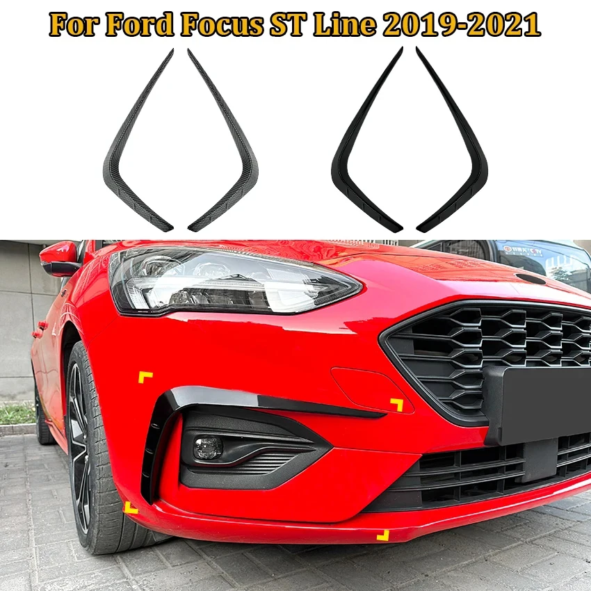 For Ford Focus ST Line 2019-2021 Car Fog Lamps Front Light Frames Front Bumper Cover Wind Knife Fog Lamp Trim Blade Trim Light