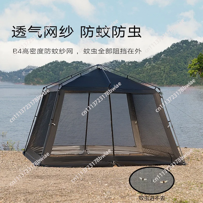 Automatic pole tent mesh dome tent outdoor quick opening large capacity camping style rainproof and sunproof awning