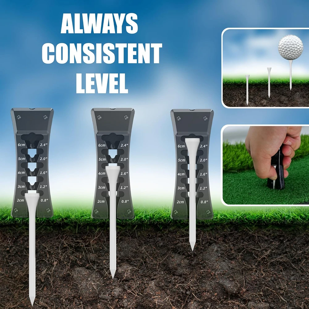 أداة ضبط ارتفاع تي شيرت الجولف مع ميزات حامل تي شيرت أداة إصلاح جولف ديفوت، يجمع جميع استخدامات 3 في 1، مثالية للحمل في الجيب