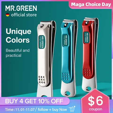 Curved Nail Clippers and Manicure Scissors MR.GREEN