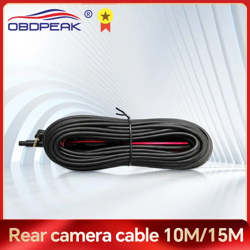 Cable de extensión para cámara de salpicadero, 10/15 metros, vista trasera, Cable AV de 4 pines, cámara de coche DC12V, accesorios electrónicos para automóvil