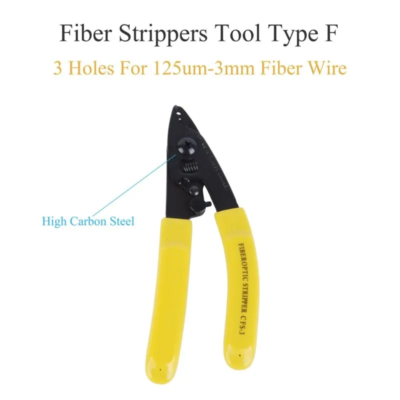 B67C Fiber Optic Stripper With 3 Holes Metal Stripper Designed For 1-2 Core 2X3mm Drop Cables Multi-Size Cable Cutter