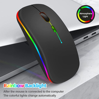 LED Wireless Mouse USB Rechargeable Gaming Silent Mouse 2.4Ghz Receiver Bluetooth Dual Mode Optical Mice Laptop Computer Mouse