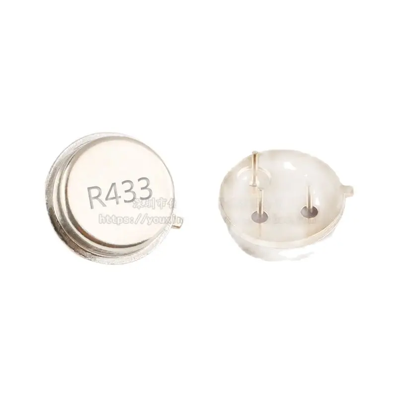 20pcs/in-line crystal oscillator R433A 433Mhz round tripod acoustic surface resonator