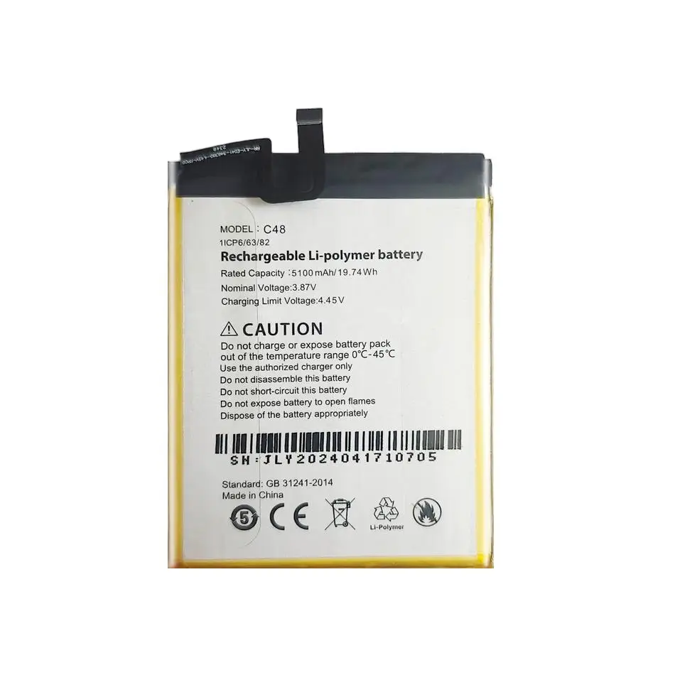 For Cubot C48 Fast Shipping Mobile Phone Battery 5100mAh