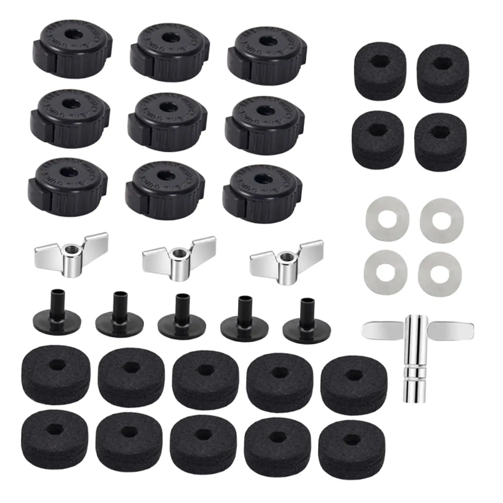 Cymbal Stand Felts Heavy Duty Felt Washer Sleeve Parts Full Set for Drum Set Performance Use