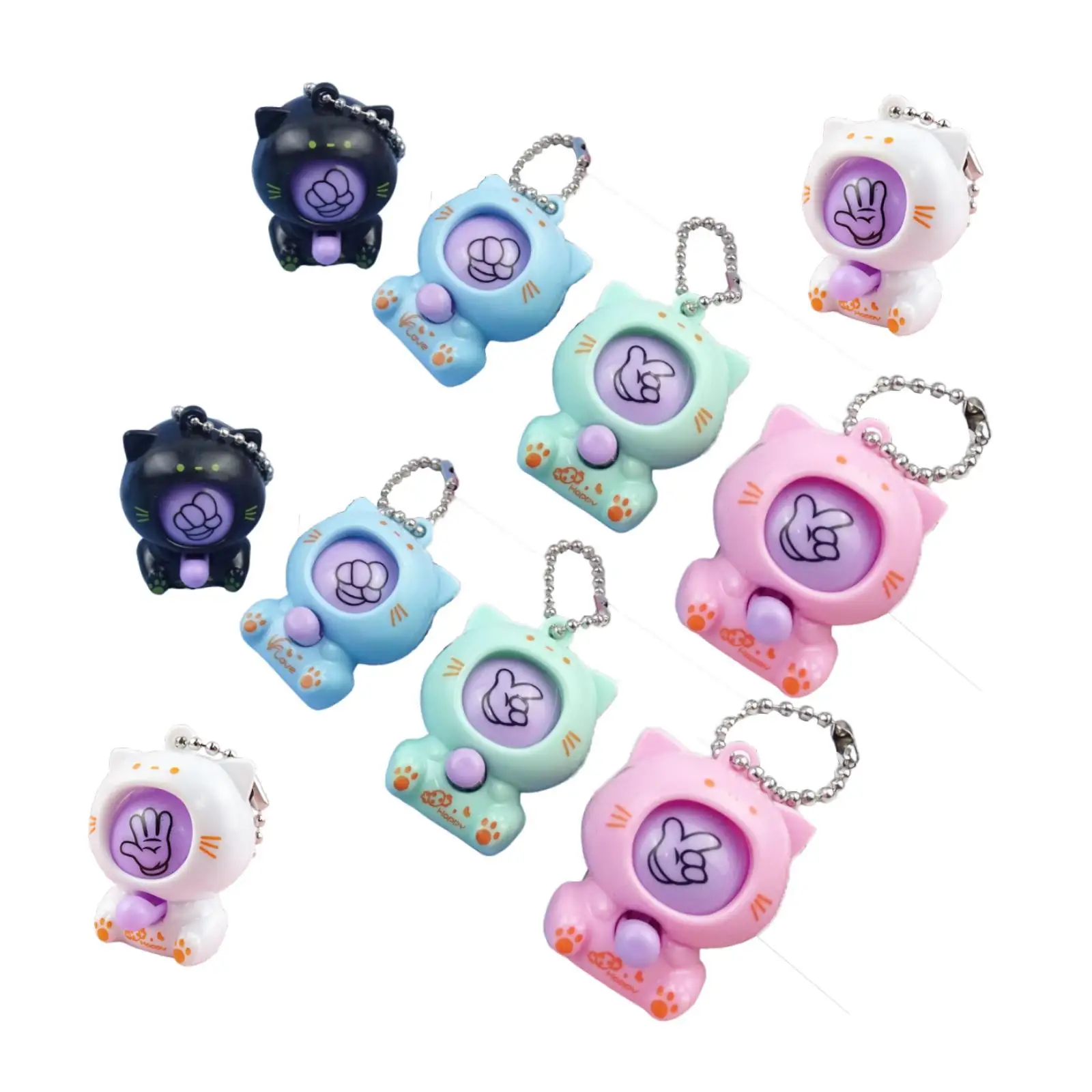 10Pcs Cute Keychains Birthday Gift Handbag Pendant Interactive Toy Charms