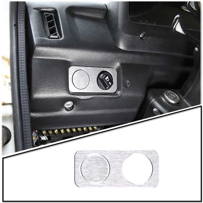 Aluminum Alloy Car Headlight Switch Adjustment Button Frame Decoration Patch For Lada Niva Car Styling Interior Accessories