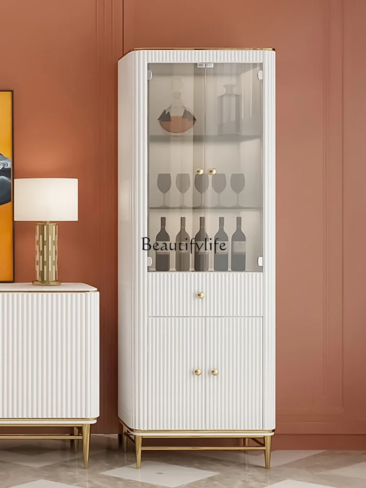 

LX*High-end light luxury household living room against the wall glass shelf combination display cabinet