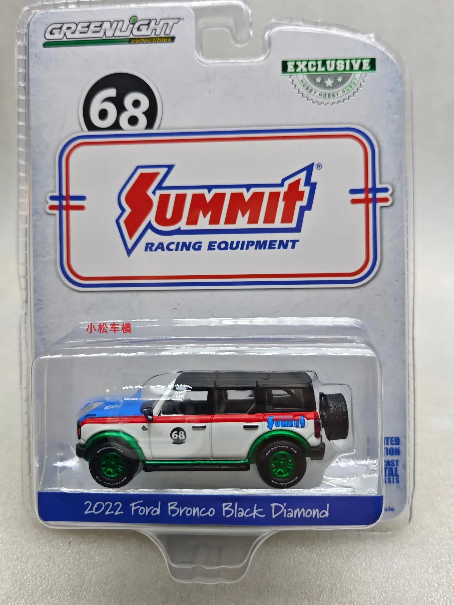 

Green Light 1:64 2022 Ford Mustang Black Diamond - Peak Racing # 68 Green Machine Car Model Collection Toys GiftsAlloy Car Model