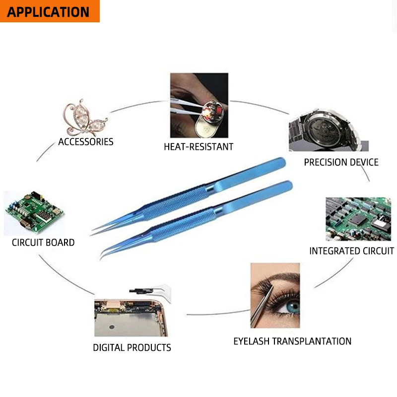 1PC Fingerprint Flying Wire Tweezers Titanium Alloy 0.15mm Fine Tip Phone Repair Curved Or Straight Tip