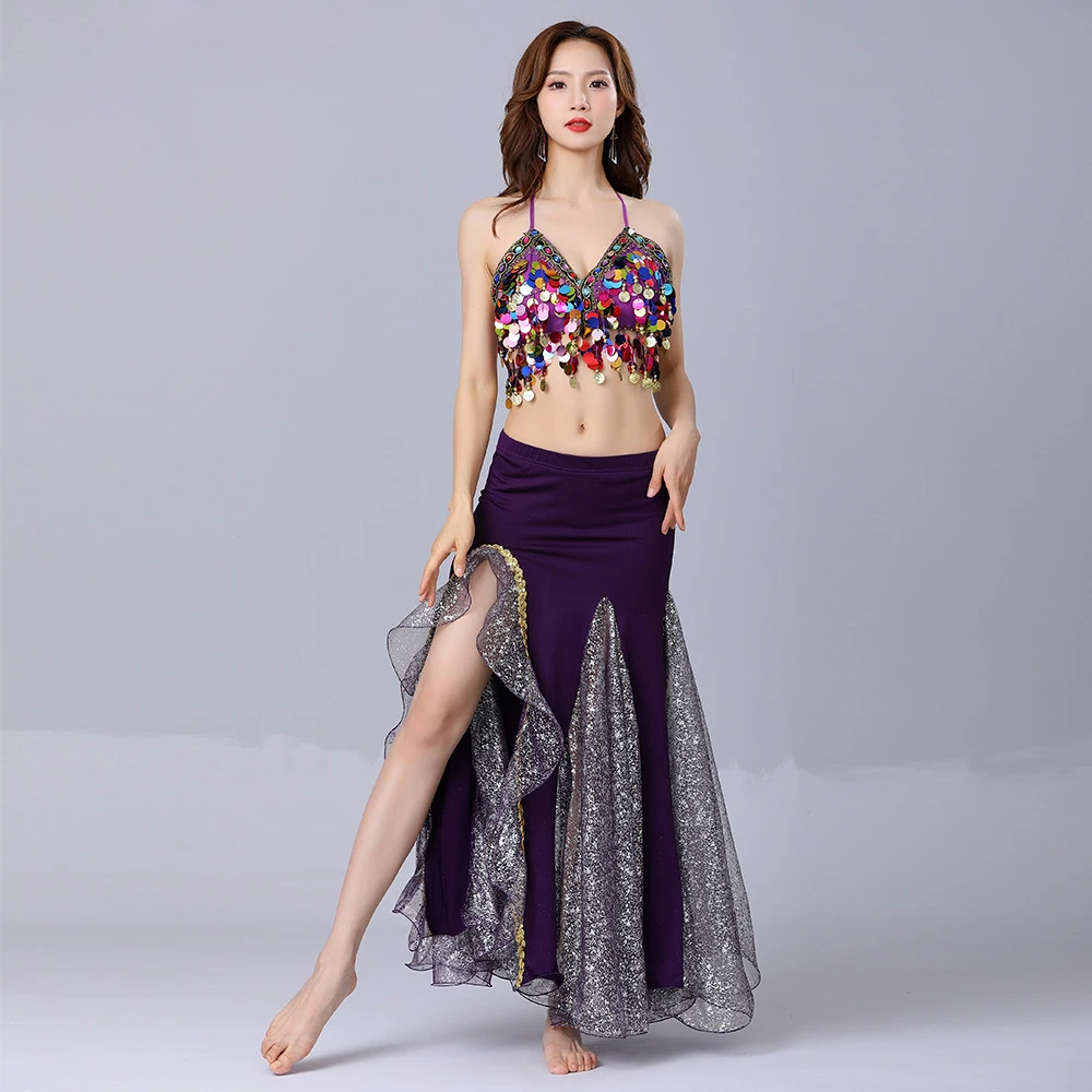 

New Adult Lady Women Belly Dance Costume Oriental Bellydance Skirt Stage Performance 2pcs Set Bra Skirt Bellydancing Wear