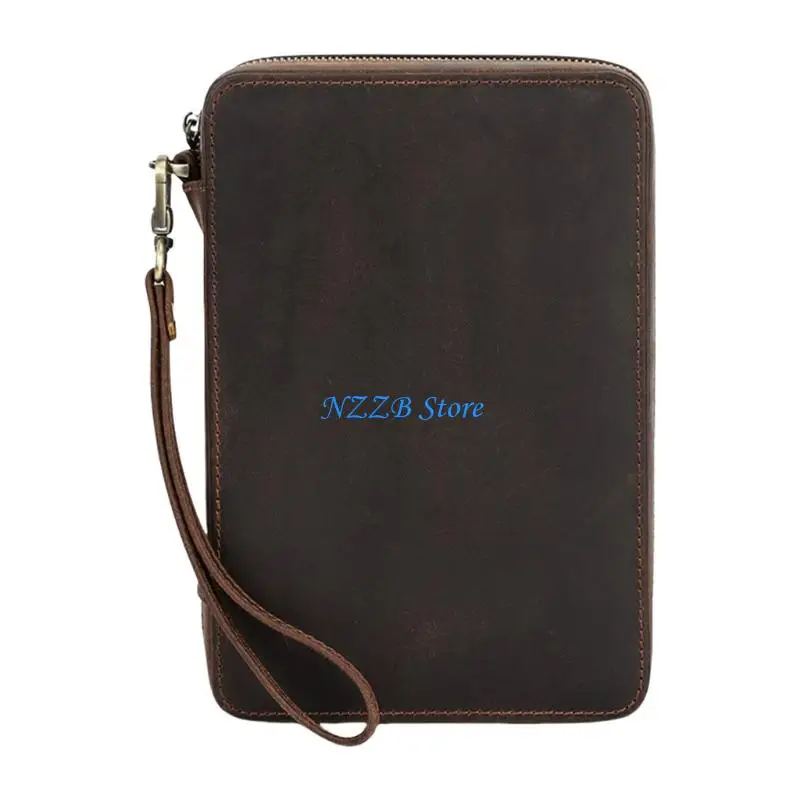 T21F Elegant Watch Band Organizers Protects 12 Straps PU Leather Case with Most Brands Compact Size for Bags or Luggage