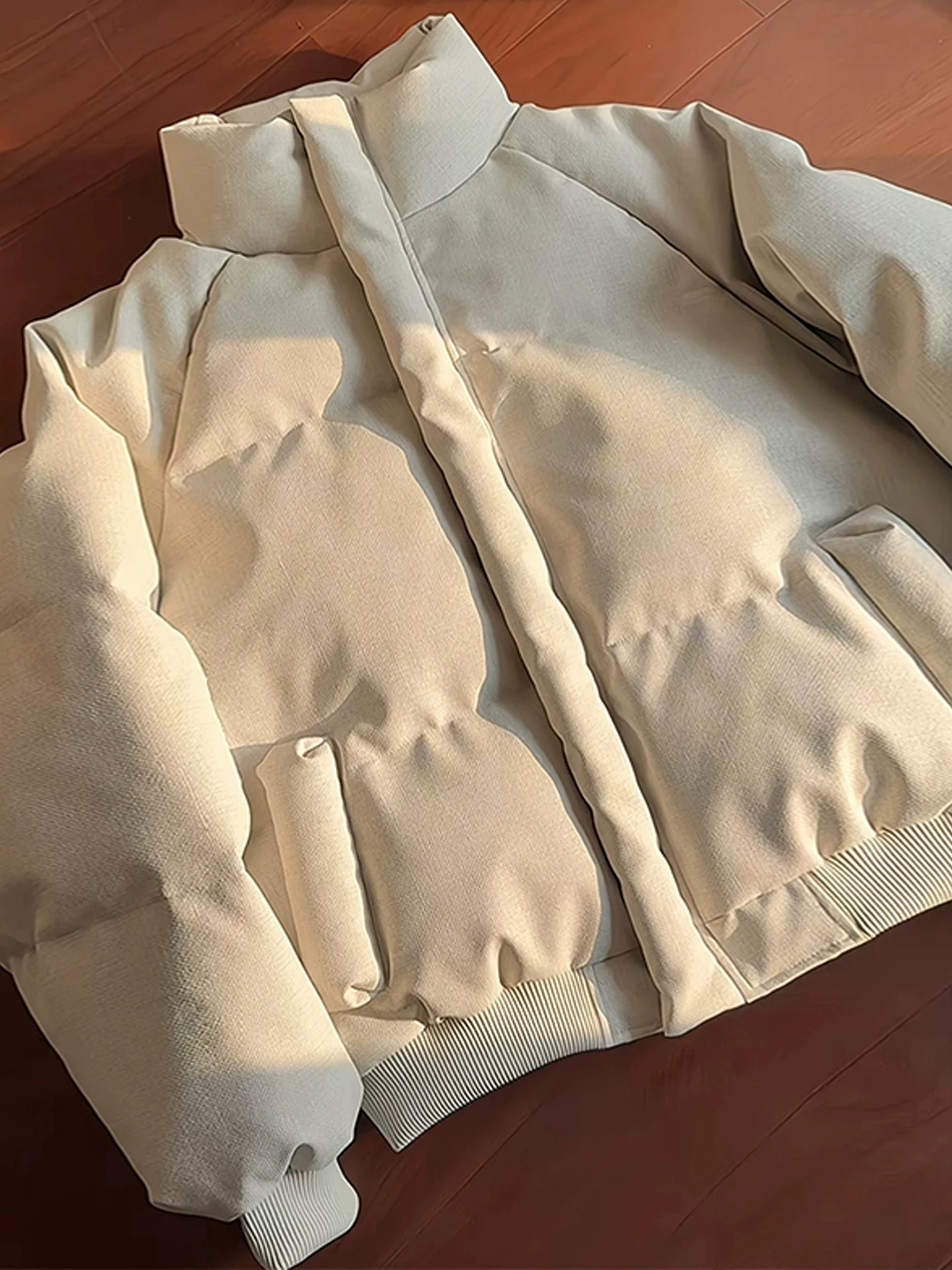 

American Sle Canvas Leather ort down Jaet Men's Thiened Winter Cold Resistance Cotton Coat Tee Waterproof Stand Col...