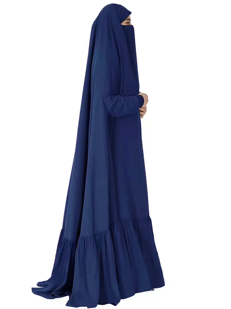 Eid Muslim Long Khimar Prayer Garment Dress Women Abaya Saudi Arabic Ramadan One Piece  Jubha Maxi Robe Musulman Caftan jilbab