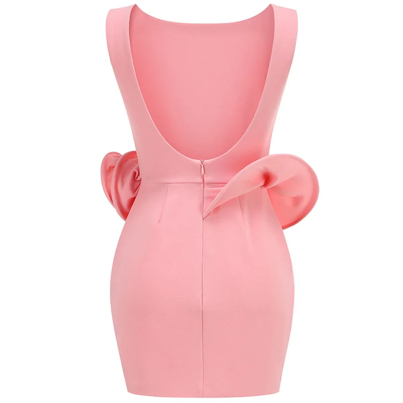 Immagine 3: Abito da donna Nuovo mini abito floreale 3D per l'estate 2025 Abiti corti senza maniche slim fit elastici y2k Abiti da festa sexy senza schienale