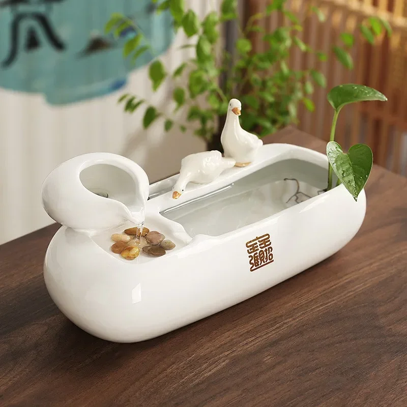 Pet Water Fountain Drinker for Cats Ceramic Desktop Waterfall Cat Fountain Pottery Dog Water Fountain Dog Bowl Cat Accessories