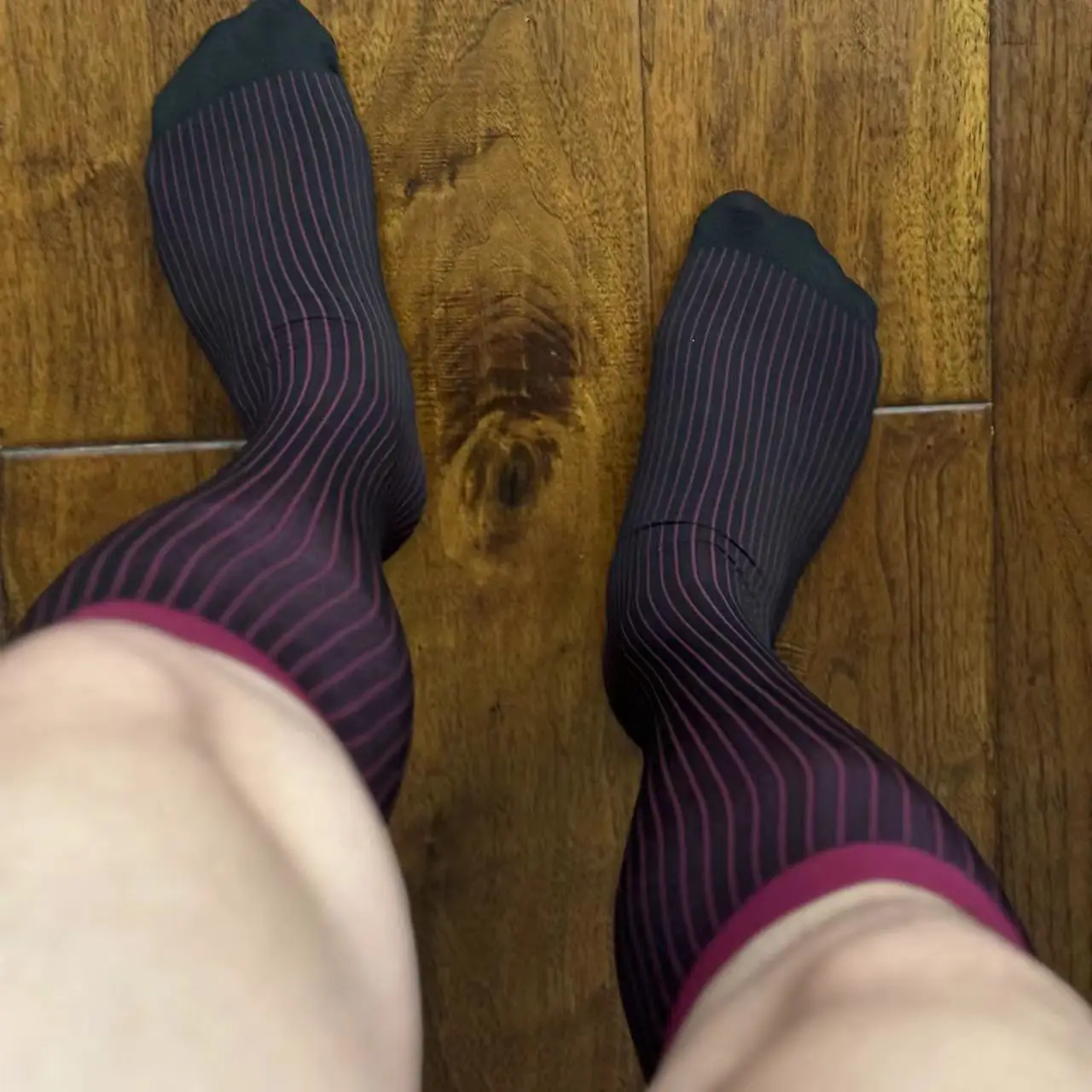 

Men Transparent Sexy Stockings Thin Tube Socks Sheer Elastic Striped Business Formal Dress Silk Sock