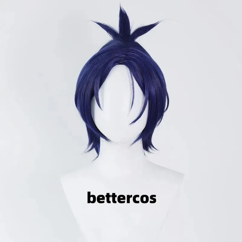 Anime HITMAN RINATO! Rokudou Mukuro Cosplay Parrucche corte resistenti al calore per Halloween + Cappellino per parrucca XC;'D6N;. '57D