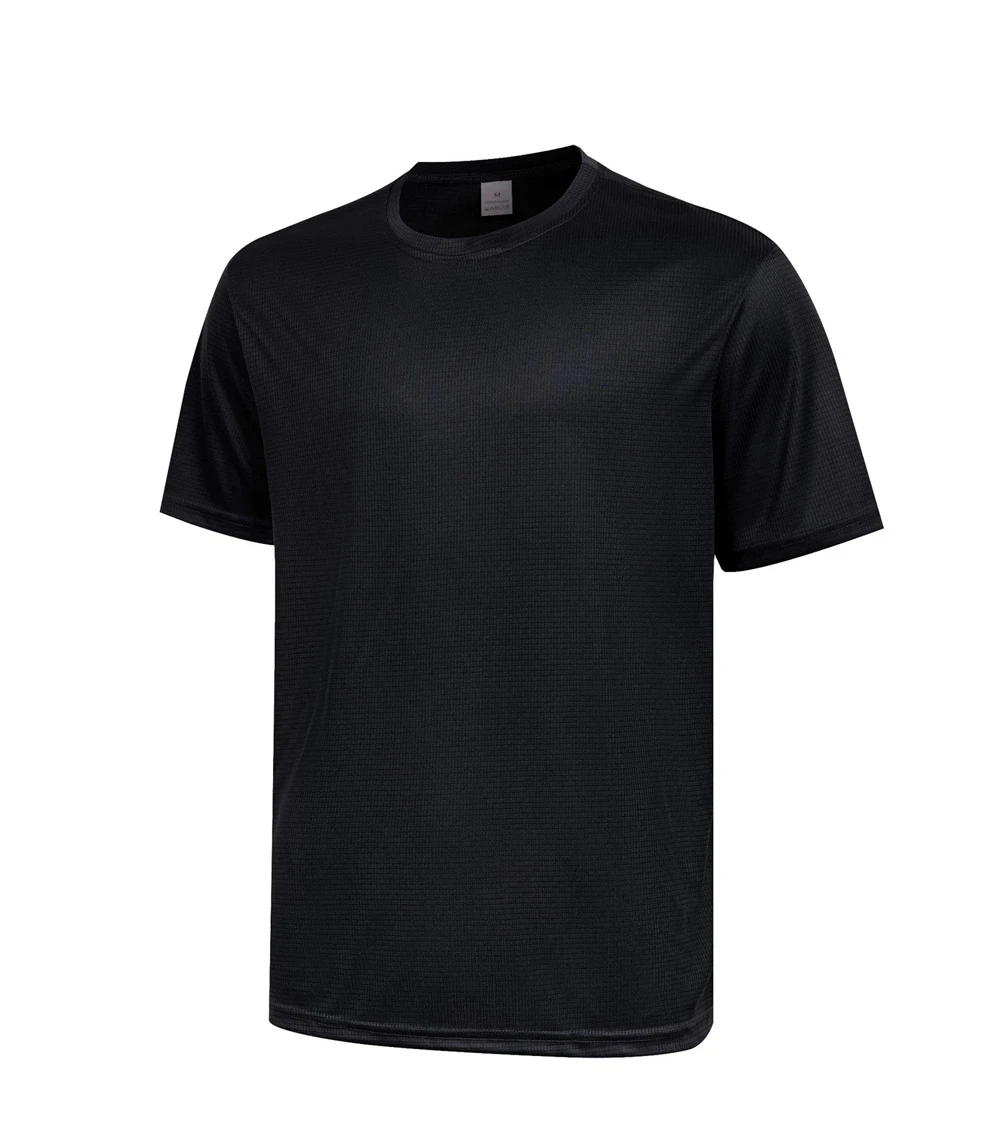 

Men's Summer Running T-shirt, small checkered, quick-drying and breathable, loose fit, suitable for sports, fitness, training