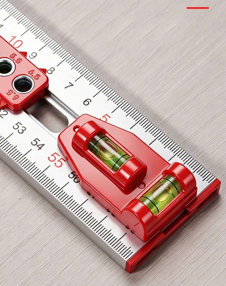 2-in-1-Bohrpositionierlineal, Kombinations-Winkellineal, T-förmiges Lineal, Schrank-Hardware-Vorrichtung, Schubladenmontage, Holzbearbeitung – Detail 6